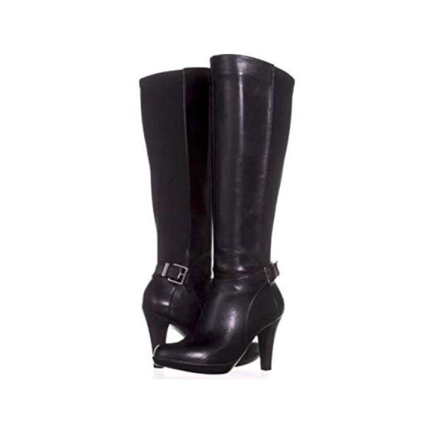 ALFANI Vennuss Womens Boots Black Leather Knee Length High Heel Size 9.5 New